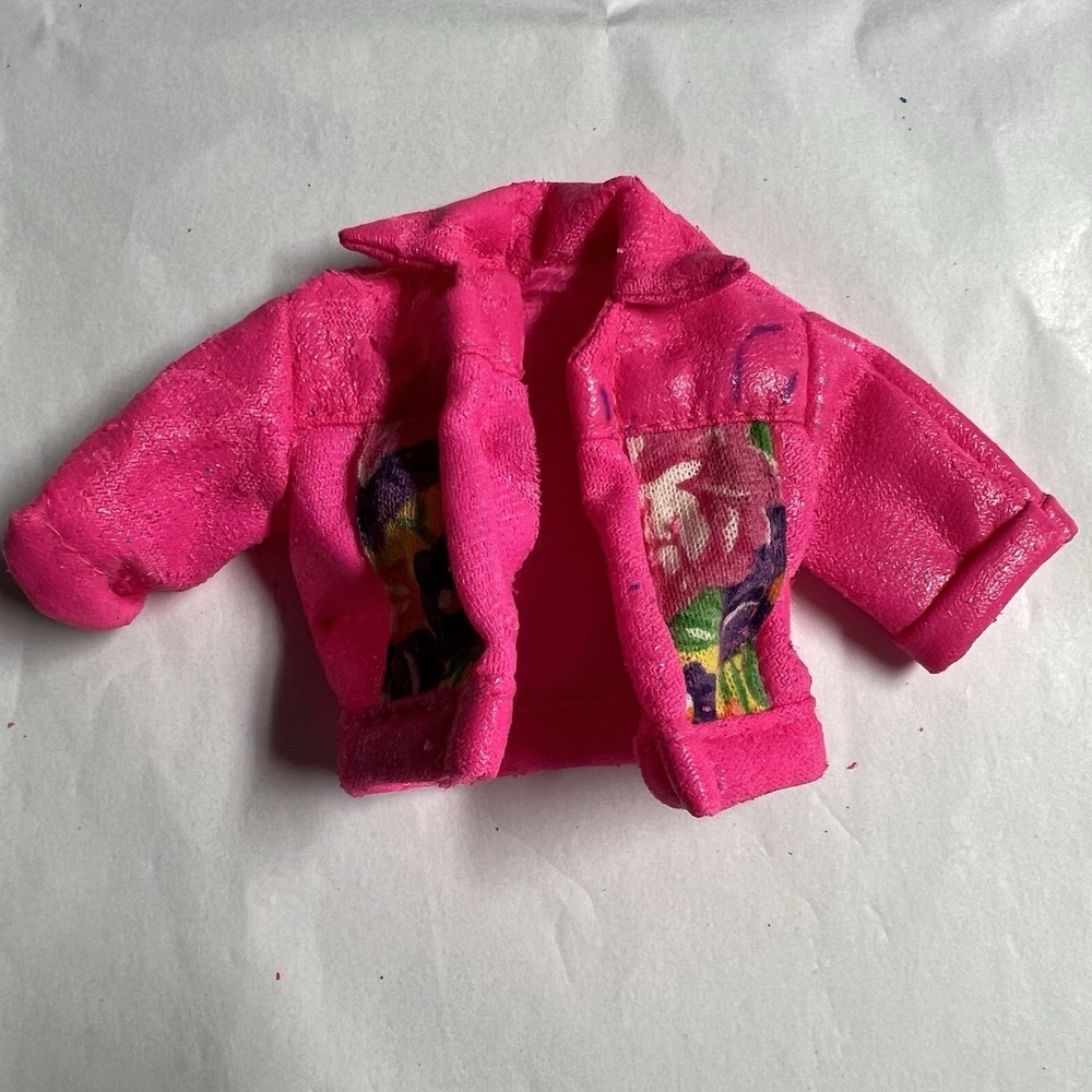 1991 Stacie Doll Barbie Sister Doll Flower Print Pink Jacket Floral *read*